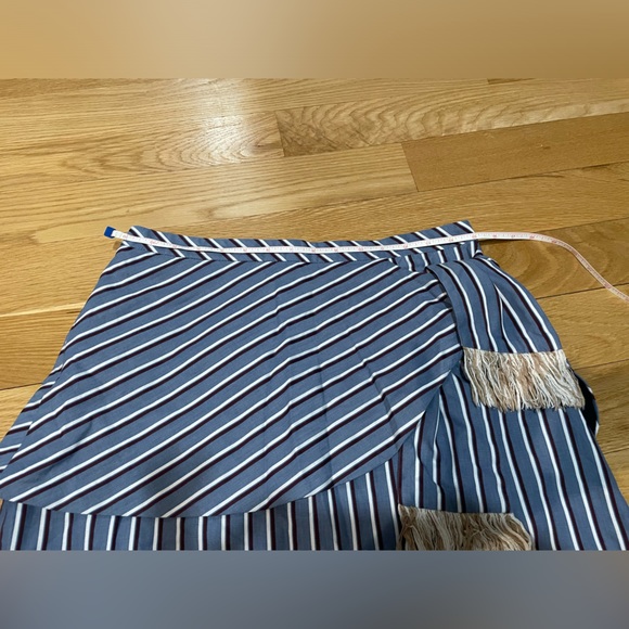 Cris Barros striped mini skirt with Pareo style 100% cotton boating style - Picture 7 of 11